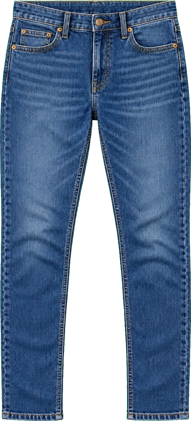Medium-indigo slim-fit jeans used in the demonstration product footprint